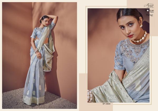 Aura Malhari Vol 3 Soft Cotton with Lucknowi Border Saree Collection